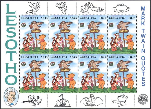 Lesotho 1985 disney mark - lesotho, disney/mark